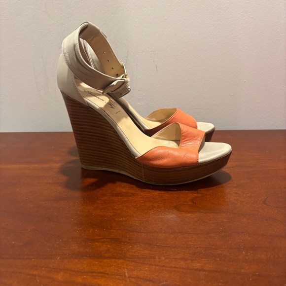 Emerson Fry Color Block Open Toe Wedges - Picture 6 of 14